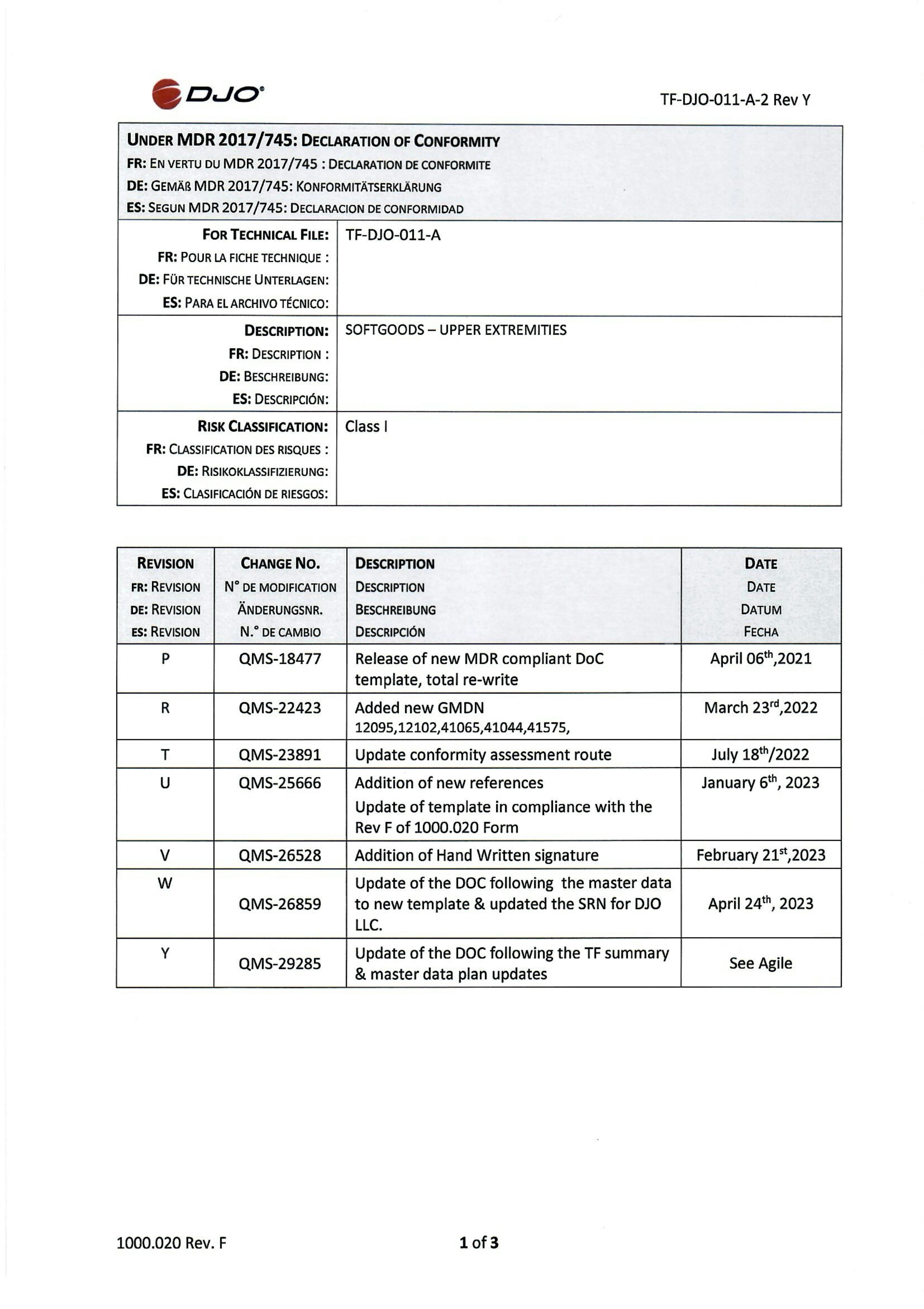 TF-DJO-011-A-2_Softgoods Lower Extremities Declaration of Conformity_Rev Y.pdf